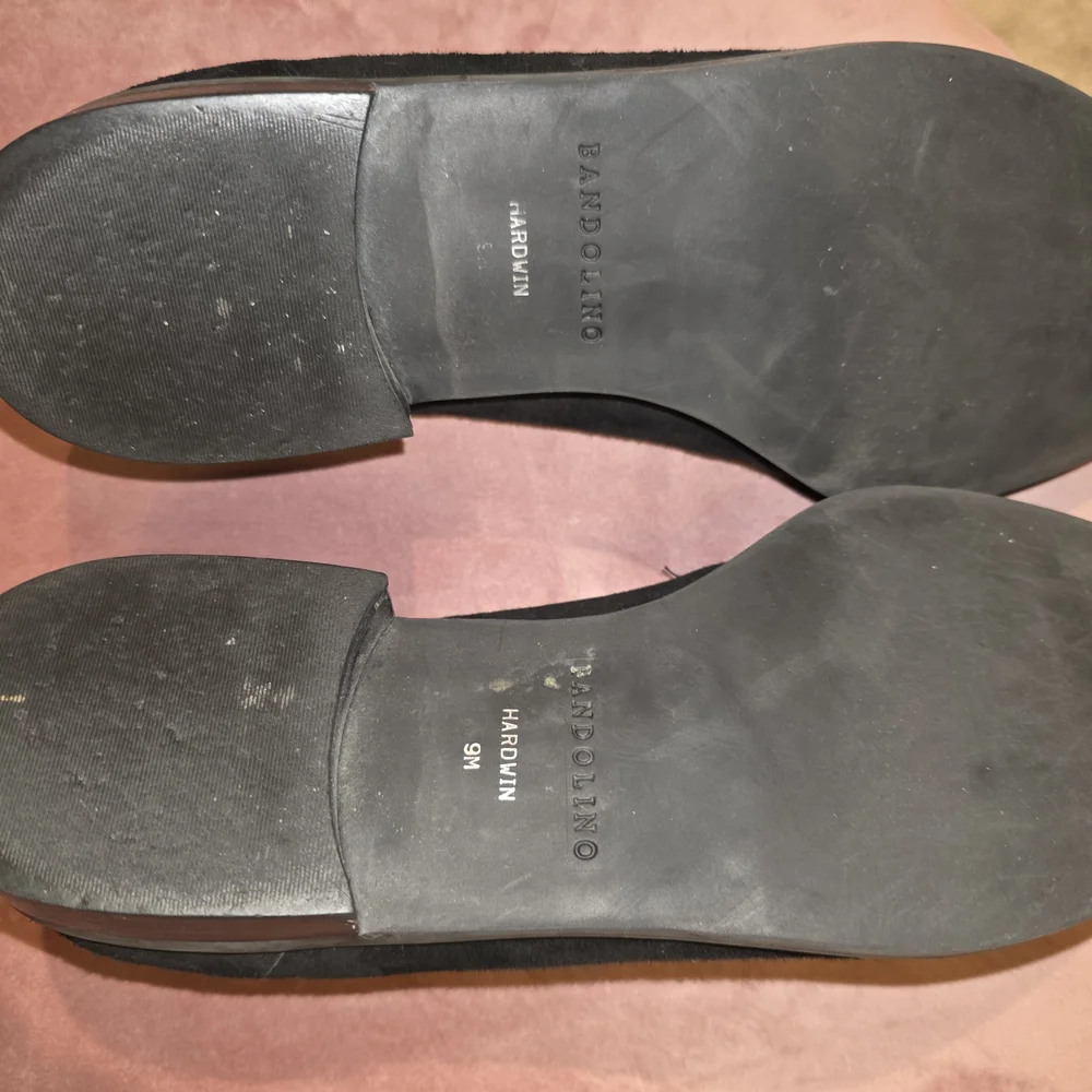 Bandolino Black Suede Loafers with‎ Tortoise Accent